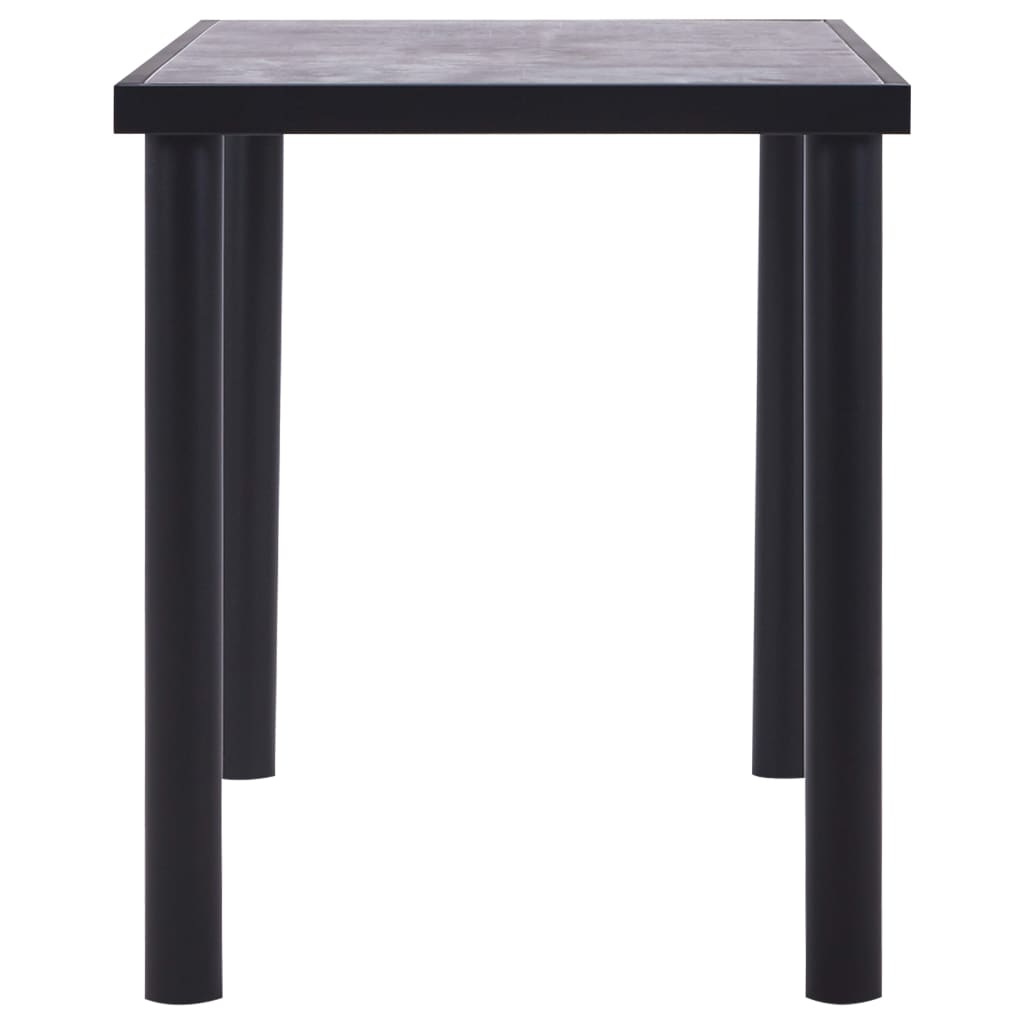 Table de salle à manger Noir et gris béton 120x60x75 cm MDF