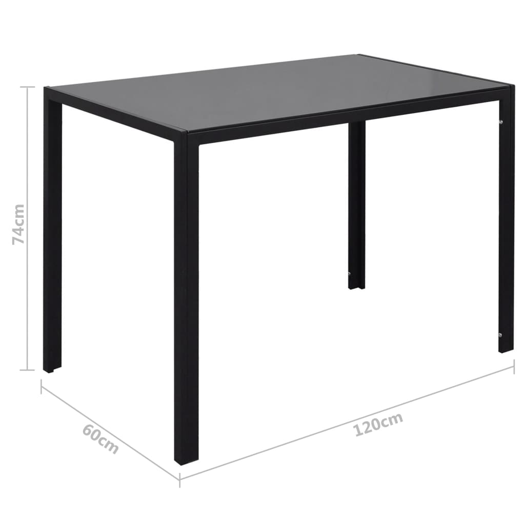 Ensemble de table à manger 7 pcs noir et blanc - XIOS