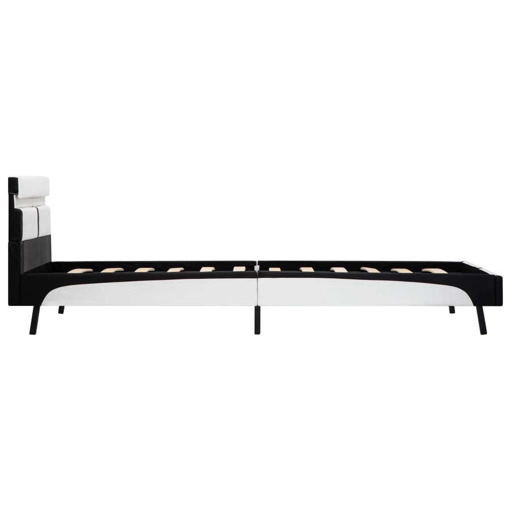 Cadre de lit avec LED sans matelas blanc et noir 90x200 cm - XIOS