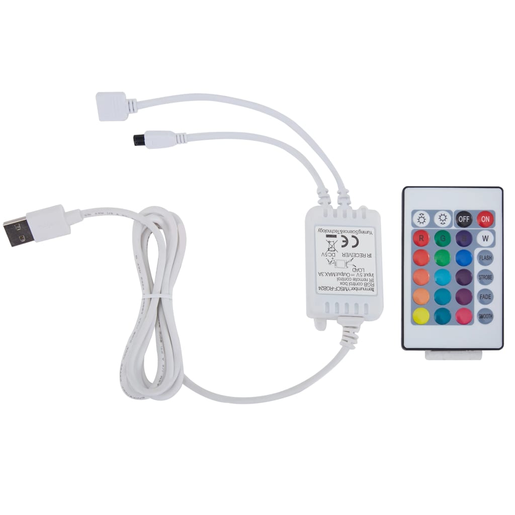 Cadre de lit avec LED sans matelas blanc et noir 90x200 cm - XIOS