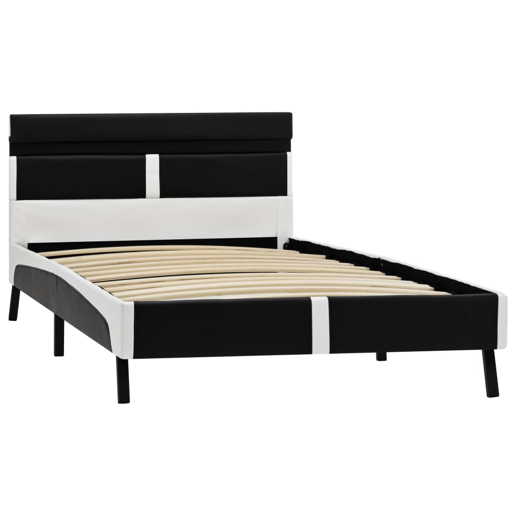 Cadre de lit avec LED sans matelas noir similicuir 90x200 cm - XIOS