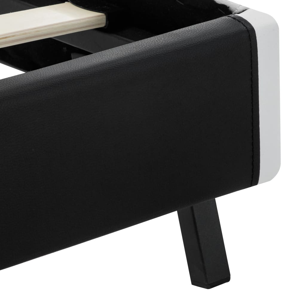 Cadre de lit avec LED sans matelas noir 140x200 cm similicuir - XIOS
