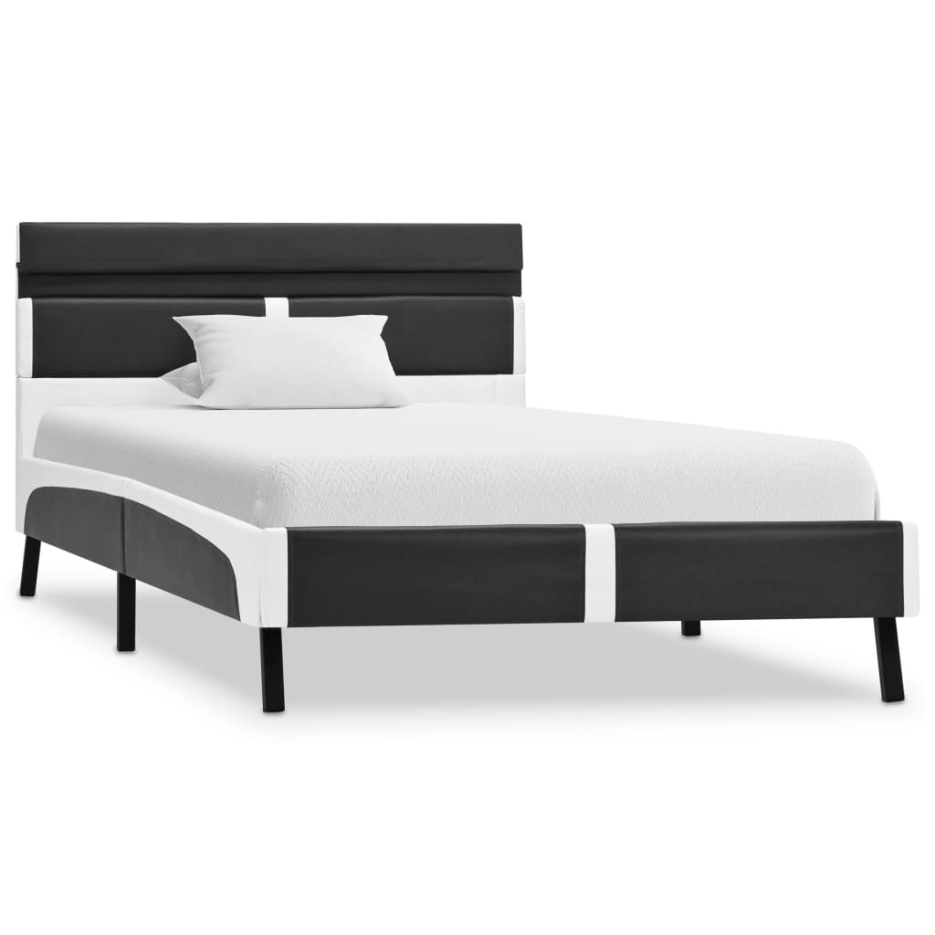 Cadre de lit avec LED sans matelas gris similicuir 90x200 cm - XIOS