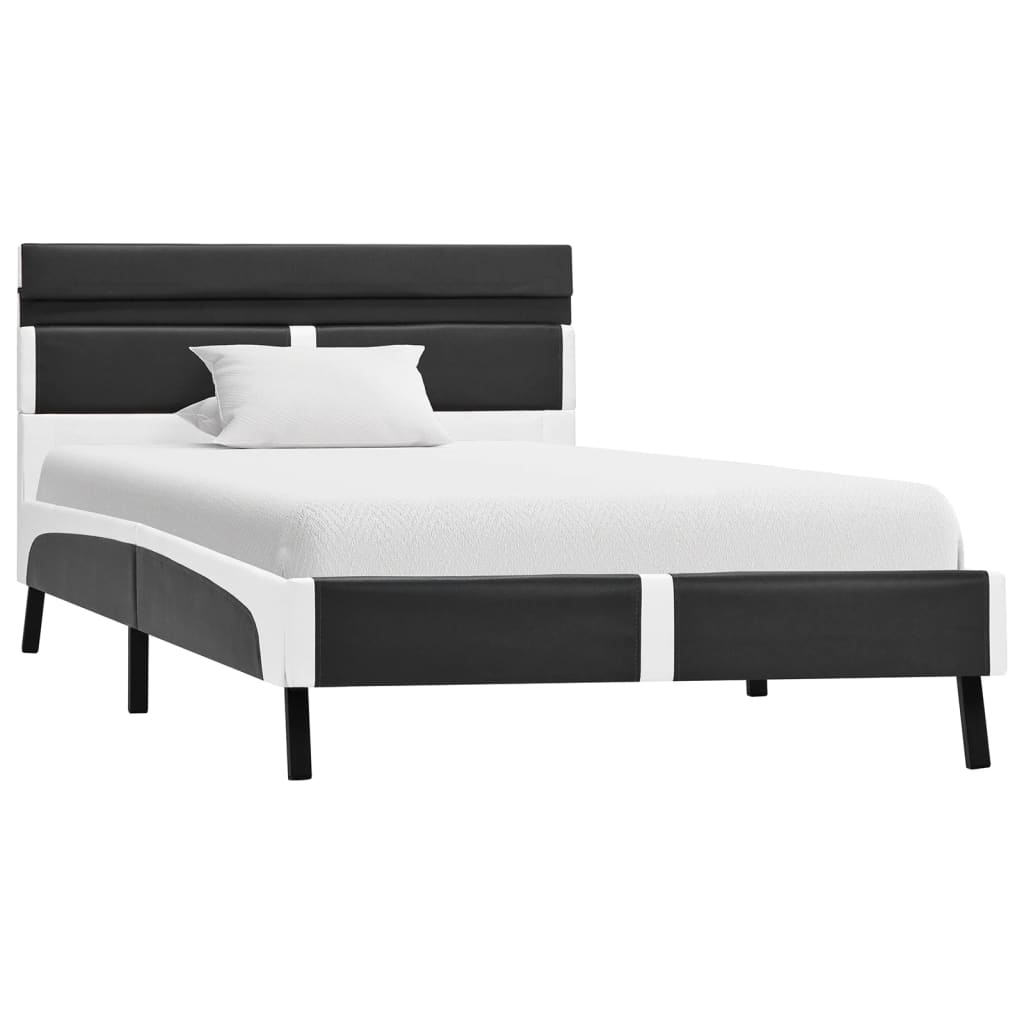 Cadre de lit avec LED sans matelas gris similicuir 90x200 cm - XIOS