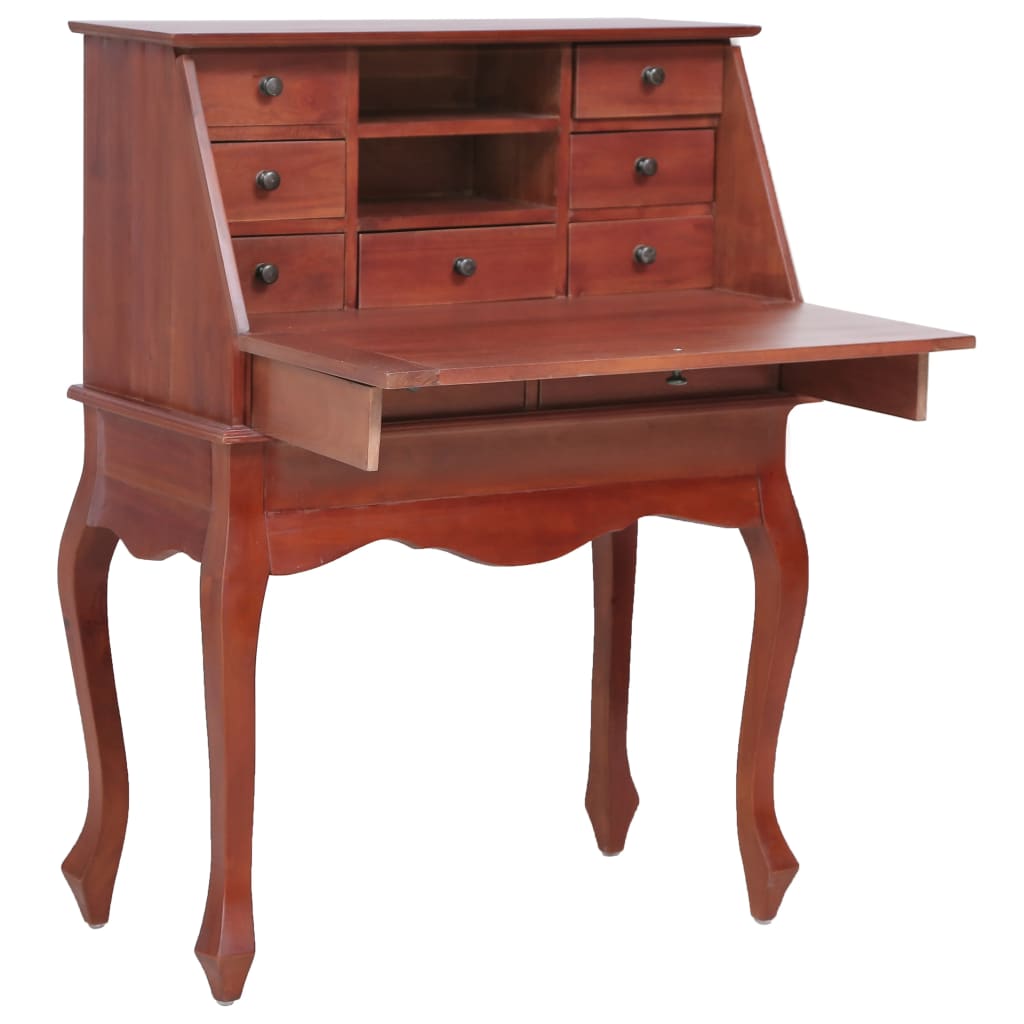 Bureau secrétaire Marron 78x42x103 cm Bois d'acajou massif Bureaux vidaXL   