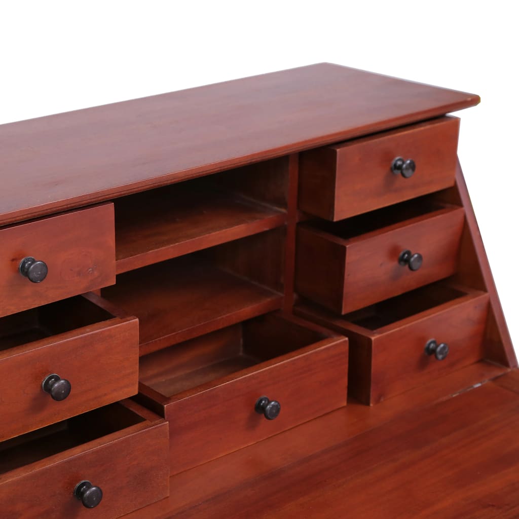 Bureau secrétaire Marron 78x42x103 cm Bois d'acajou massif Bureaux vidaXL   