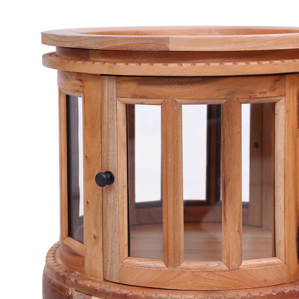 Armoire de vitrine Naturel 50x50x76 cm Bois d'acajou massif - XIOS