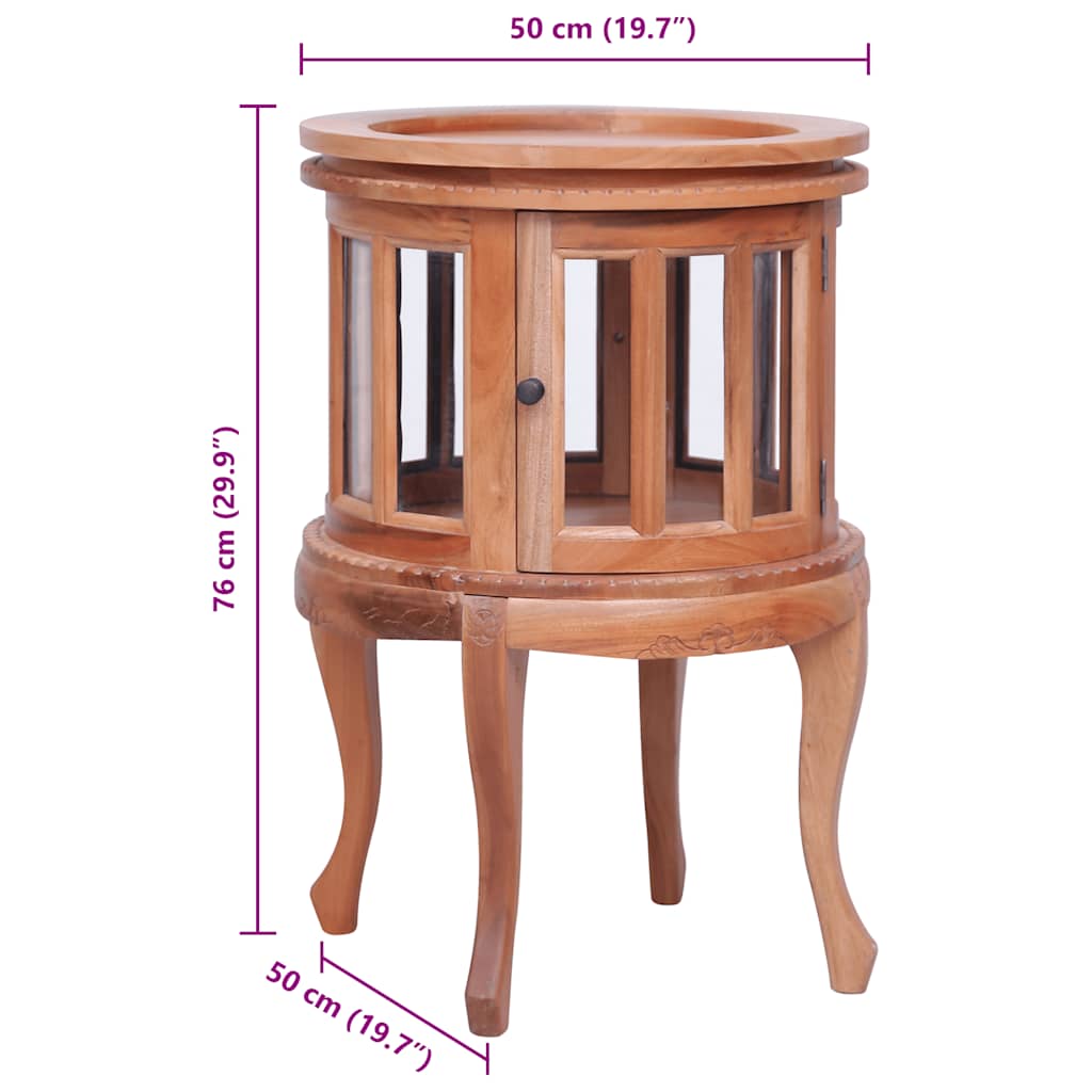 Armoire de vitrine Naturel 50x50x76 cm Bois d'acajou massif - XIOS