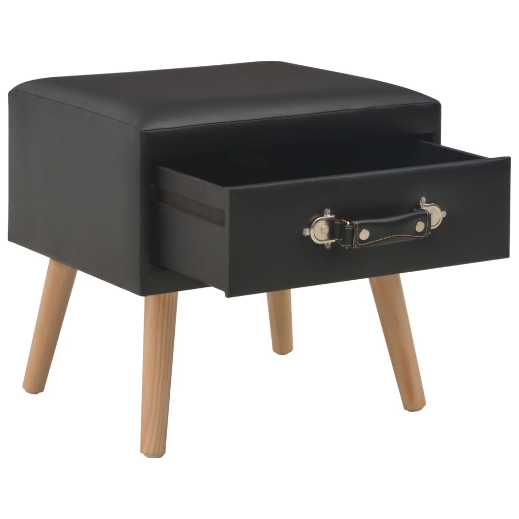 Tables de chevet 2 pcs Noir 40x35x40 cm Similicuir - XIOS