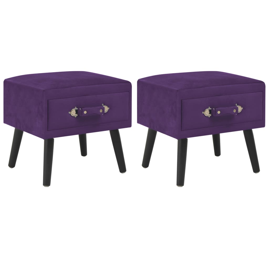 Tables de chevet 2 pcs Violet foncé 40x35x40 cm Velours - XIOS