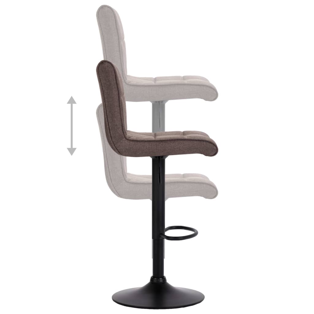 Tabourets de bar lot de 2 taupe tissu - XIOS
