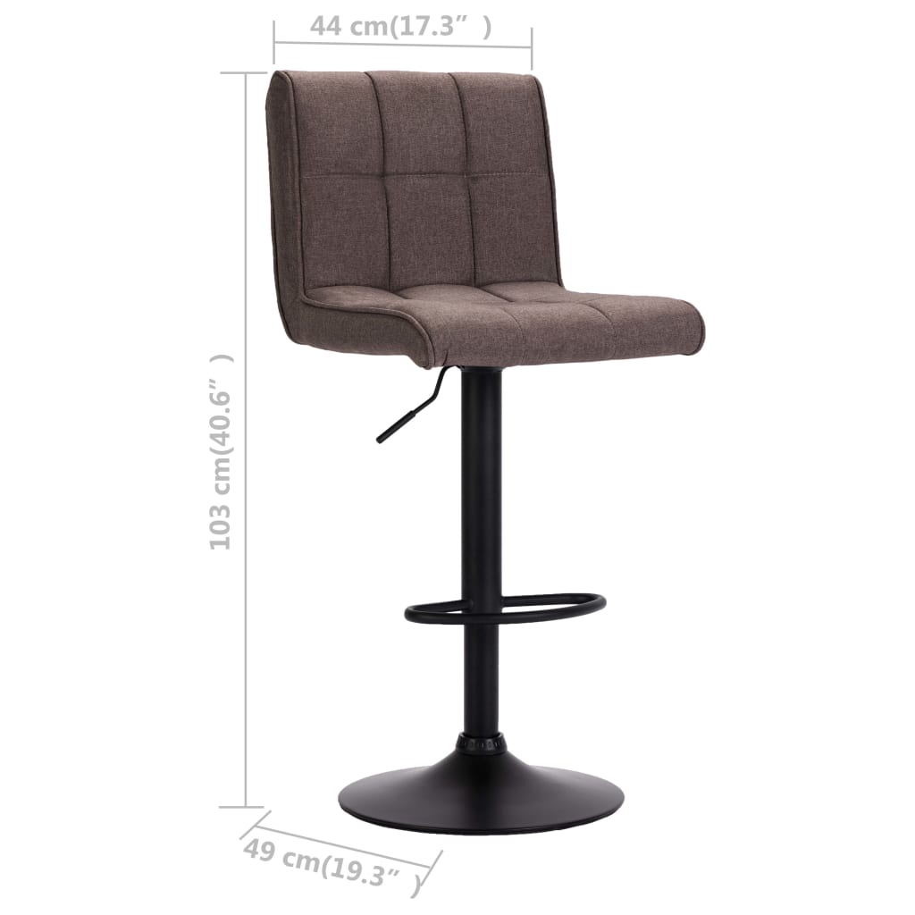 Tabourets de bar lot de 2 taupe tissu - XIOS