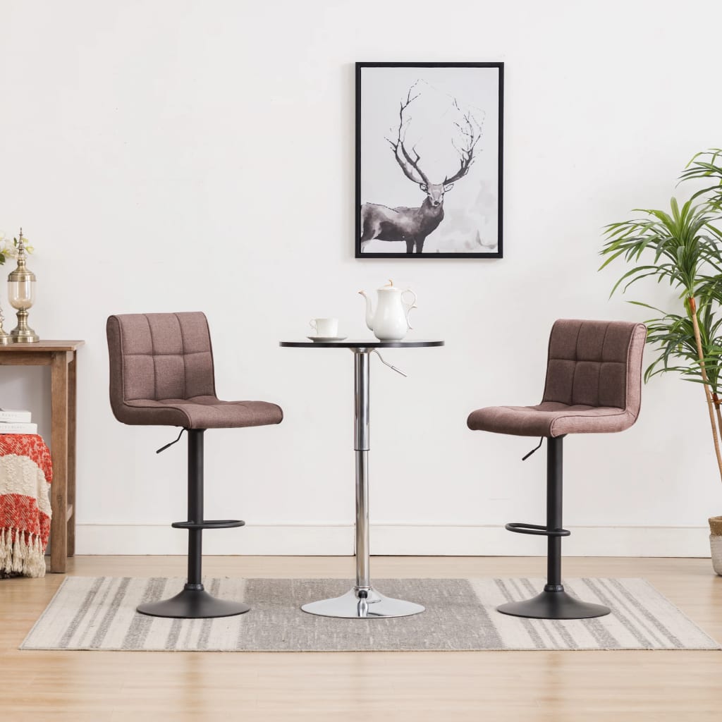 Tabourets de bar lot de 2 taupe tissu - XIOS