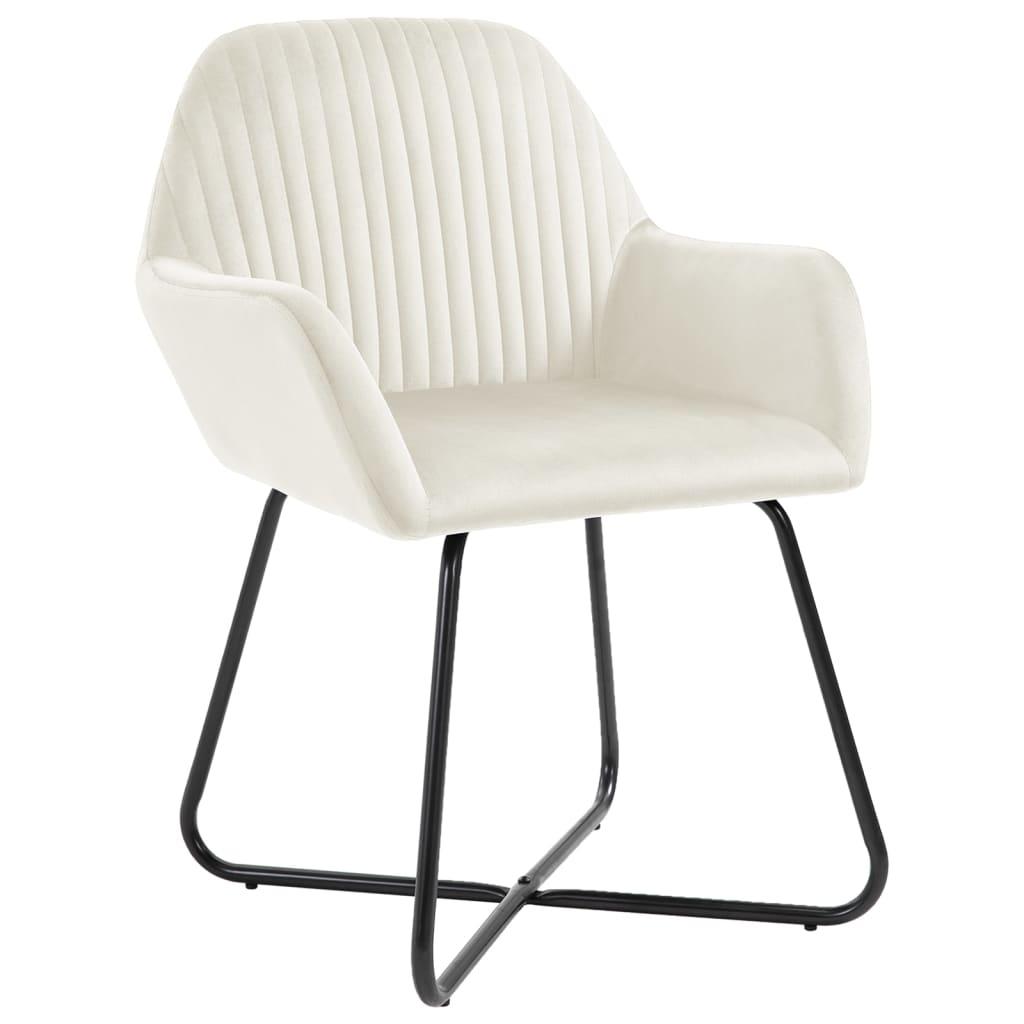 Chaises à manger lot de 2 Crème Velours