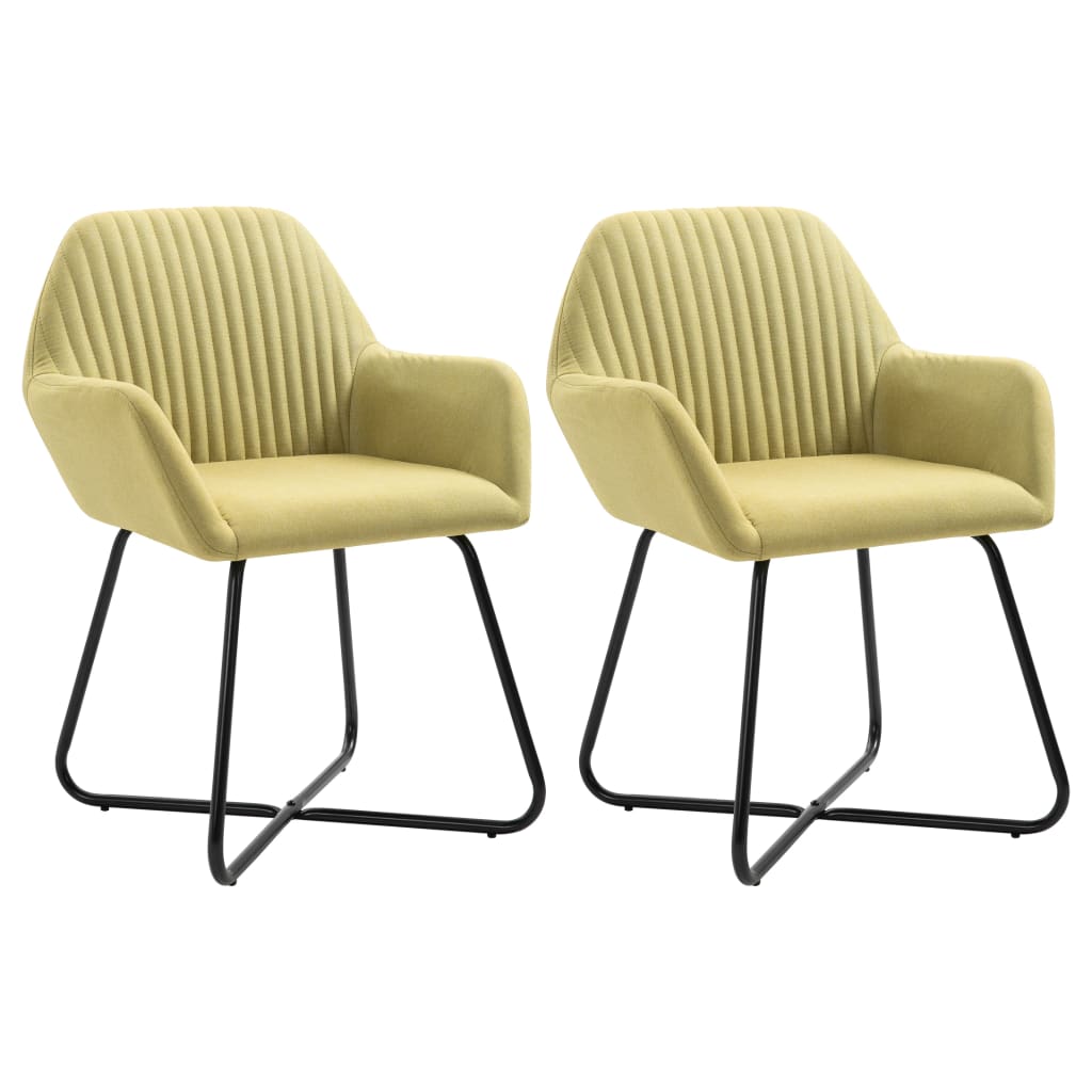Chaises à manger lot de 2 vert tissu