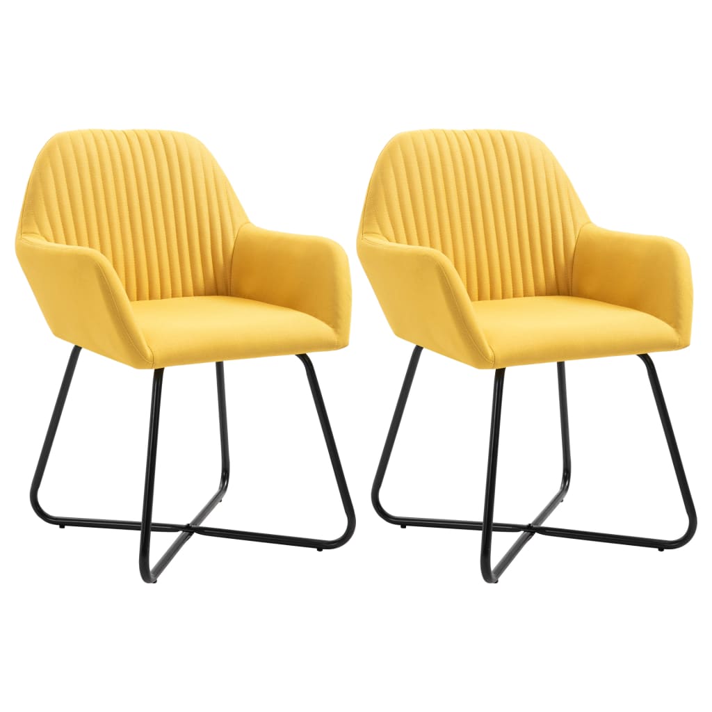 Chaises à manger lot de 2 jaune tissu - XIOS