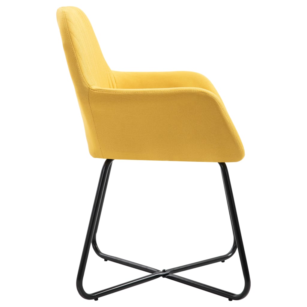 Chaises à manger lot de 2 jaune tissu - XIOS