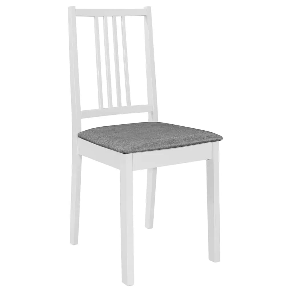 Chaises à manger avec coussins lot de 6 blanc bois solide - XIOS