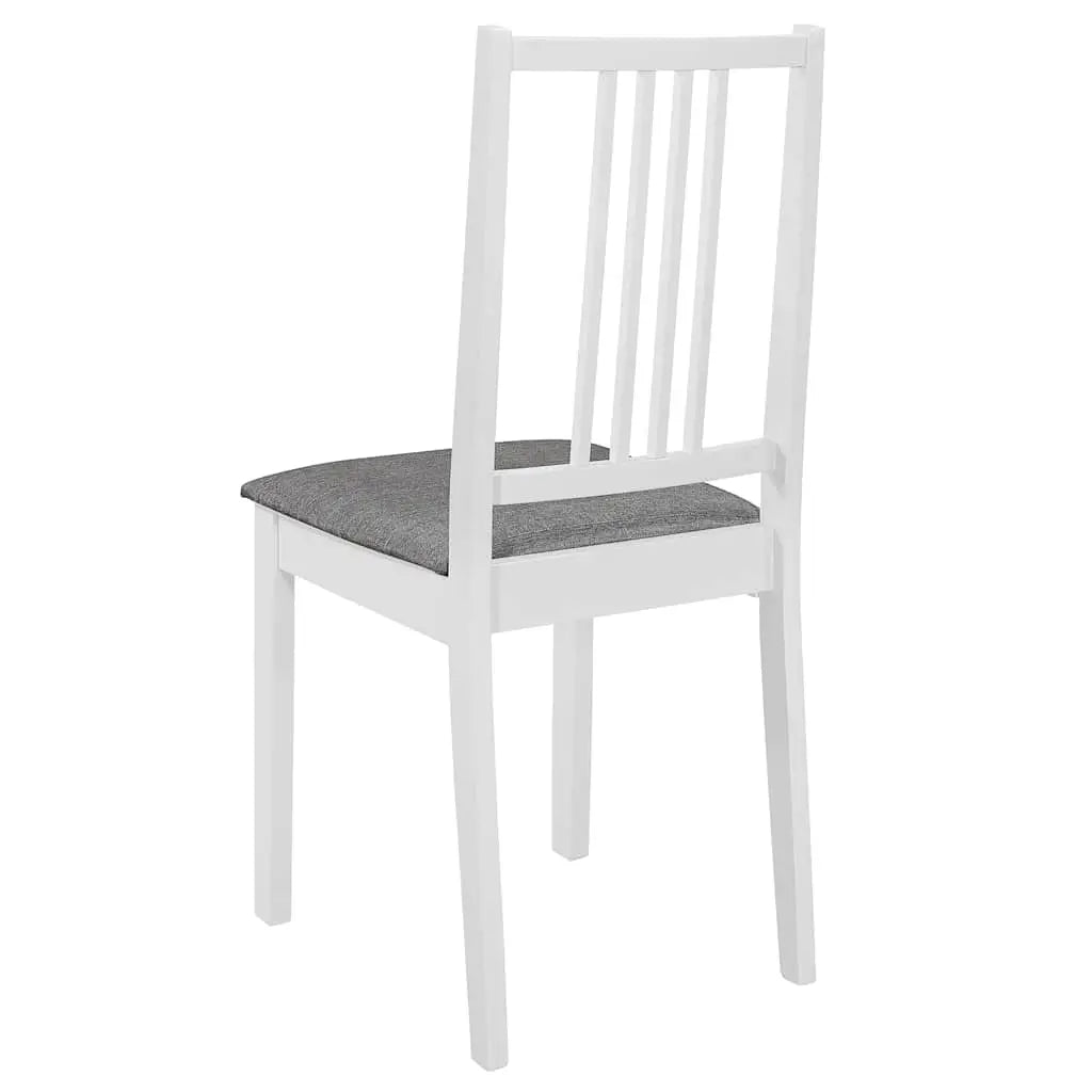 Chaises à manger avec coussins lot de 6 blanc bois solide - XIOS