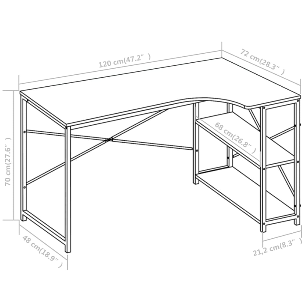 Bureau d'ordinateur Blanc 120x72x70 cm - XIOS