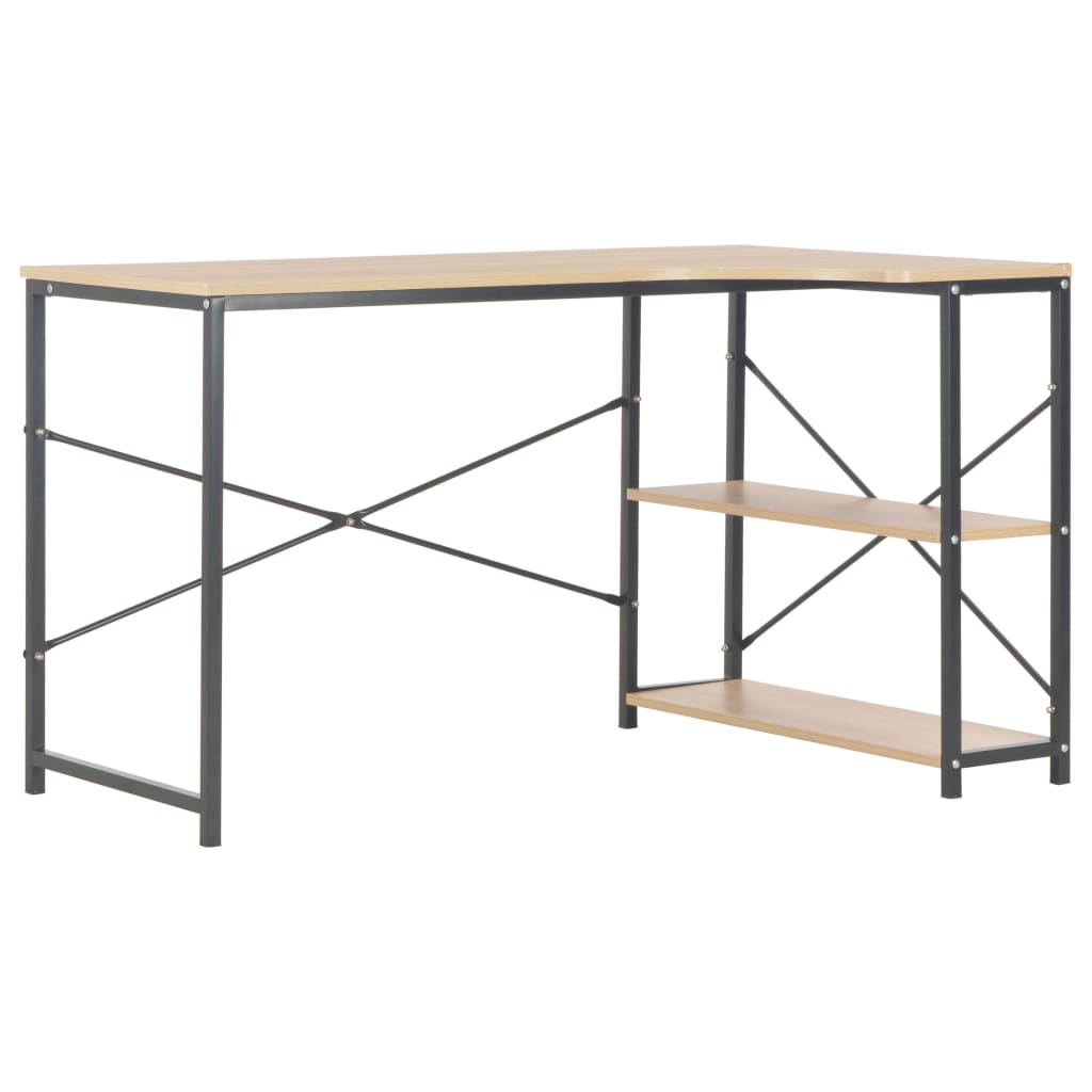 Bureau d'ordinateur Noir et chêne 120 x 72 x 70 cm - XIOS