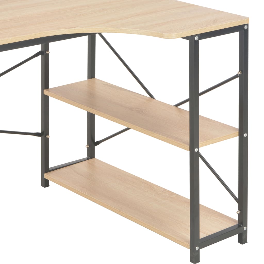 Bureau d'ordinateur Noir et chêne 120 x 72 x 70 cm - XIOS