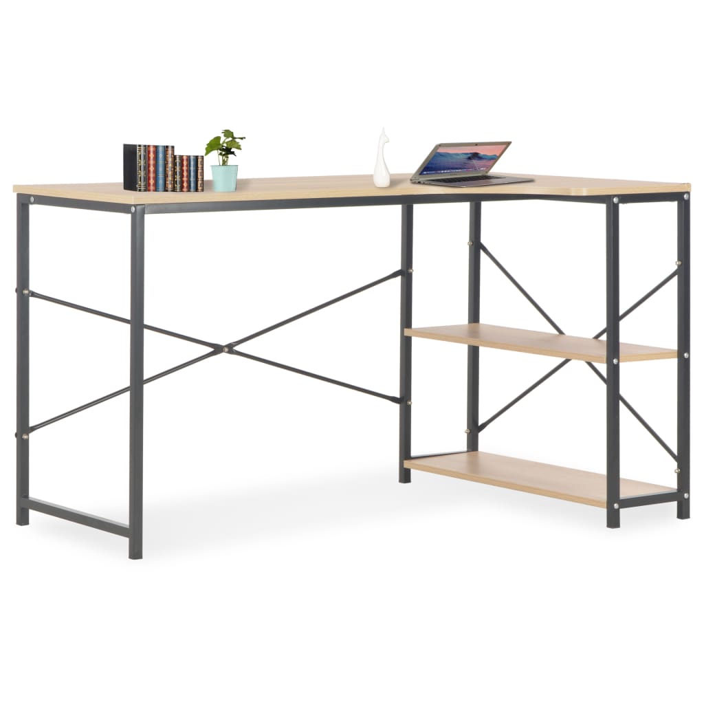 Bureau d'ordinateur Noir et chêne 120 x 72 x 70 cm - XIOS