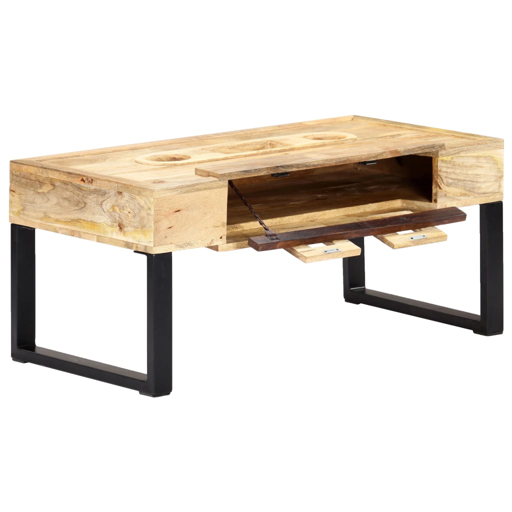 Table basse Style cassette 100x52x45 cm Bois de manguier massif - XIOS