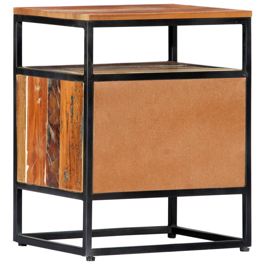 Table de chevet 40 x 30 x 50 cm Bois de récupération et acier - XIOS