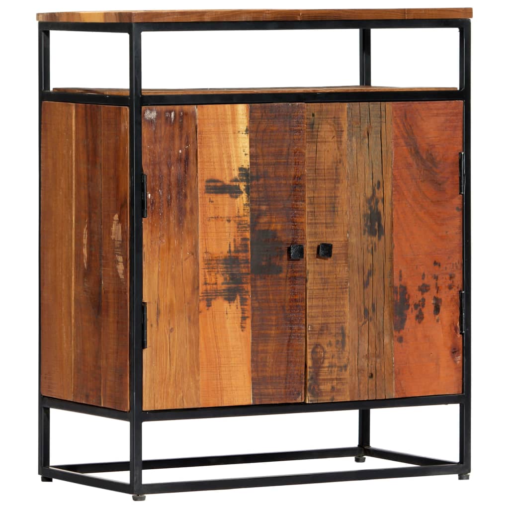 Armoire latérale 60x35x76 cm Bois récupération massif et acier - XIOS
