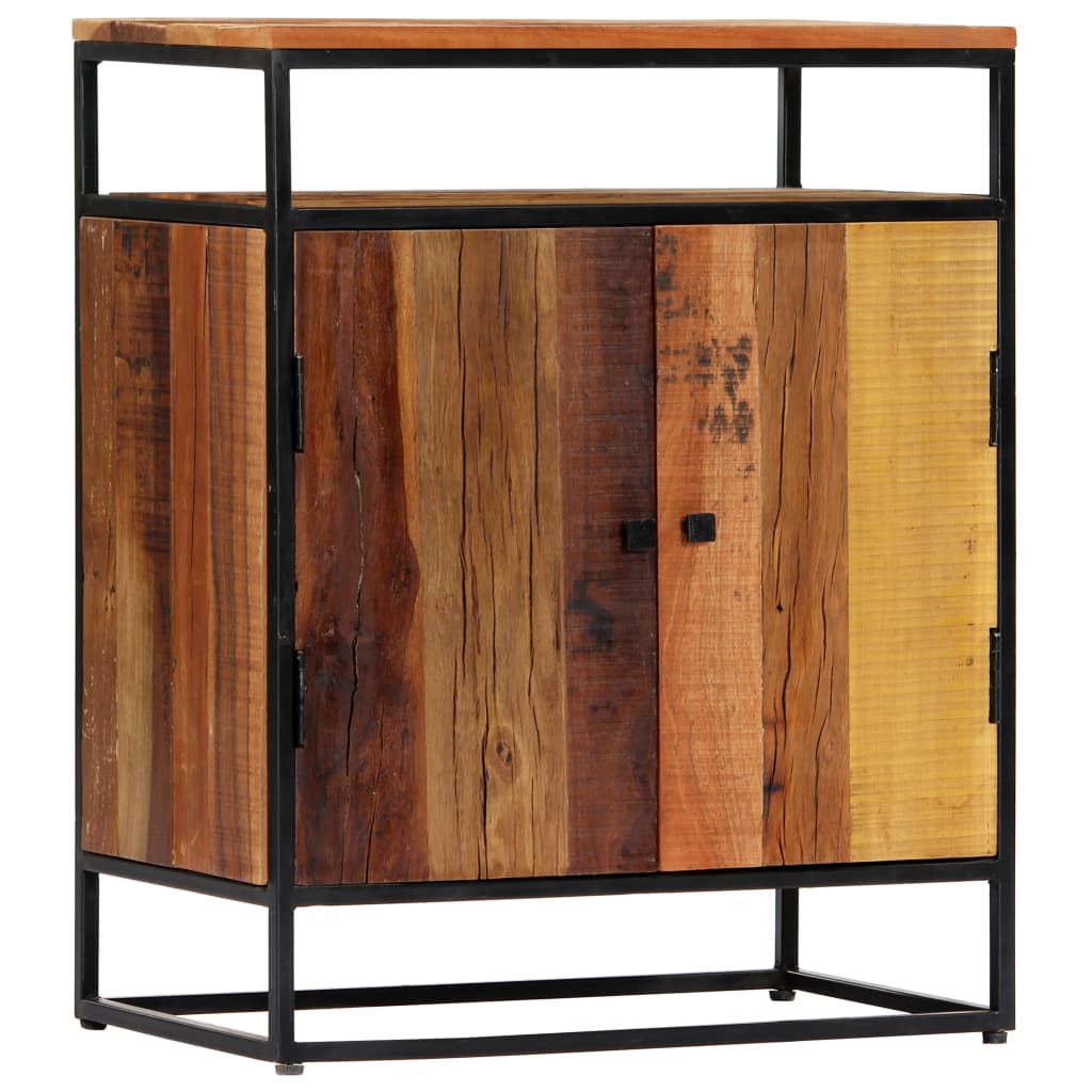 Armoire latérale 60x35x76 cm Bois récupération massif et acier - XIOS