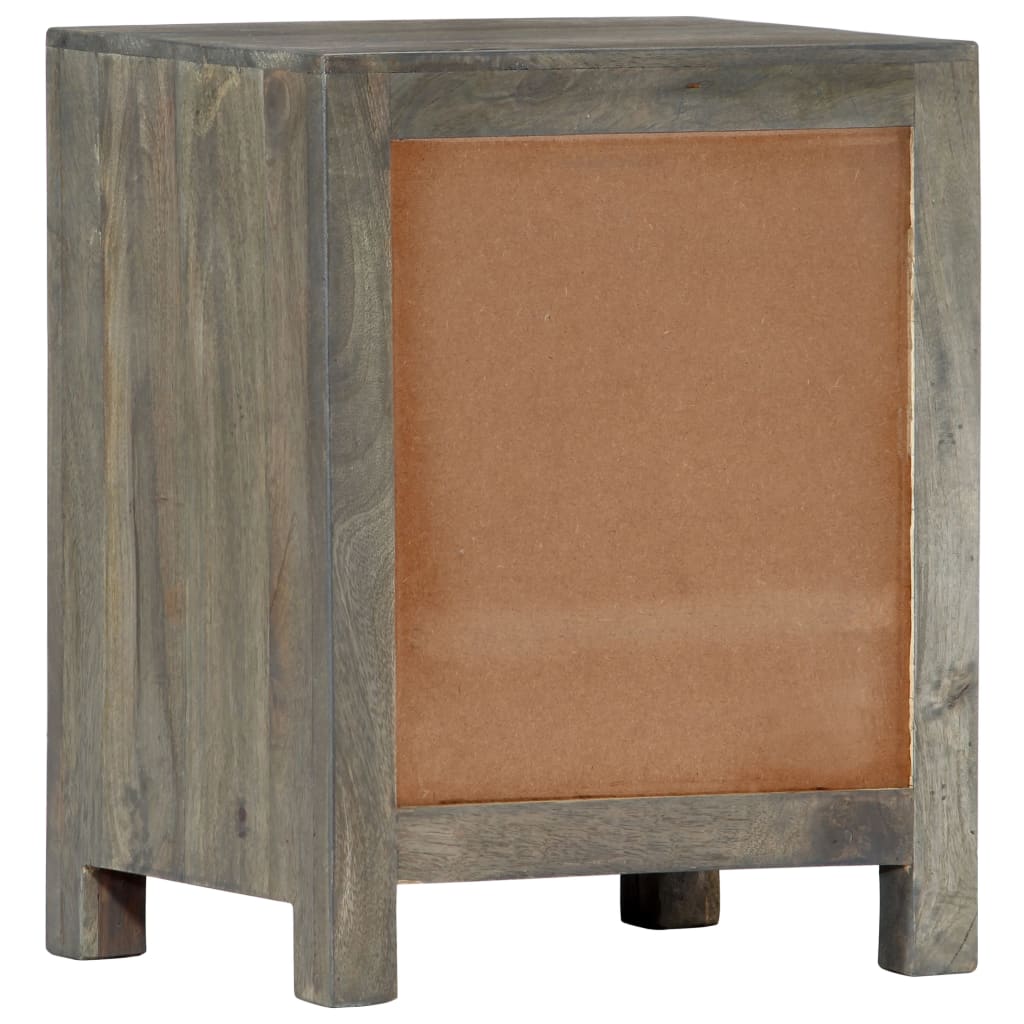 Table de chevet Gris 40x30x50 cm Bois de manguier massif - XIOS