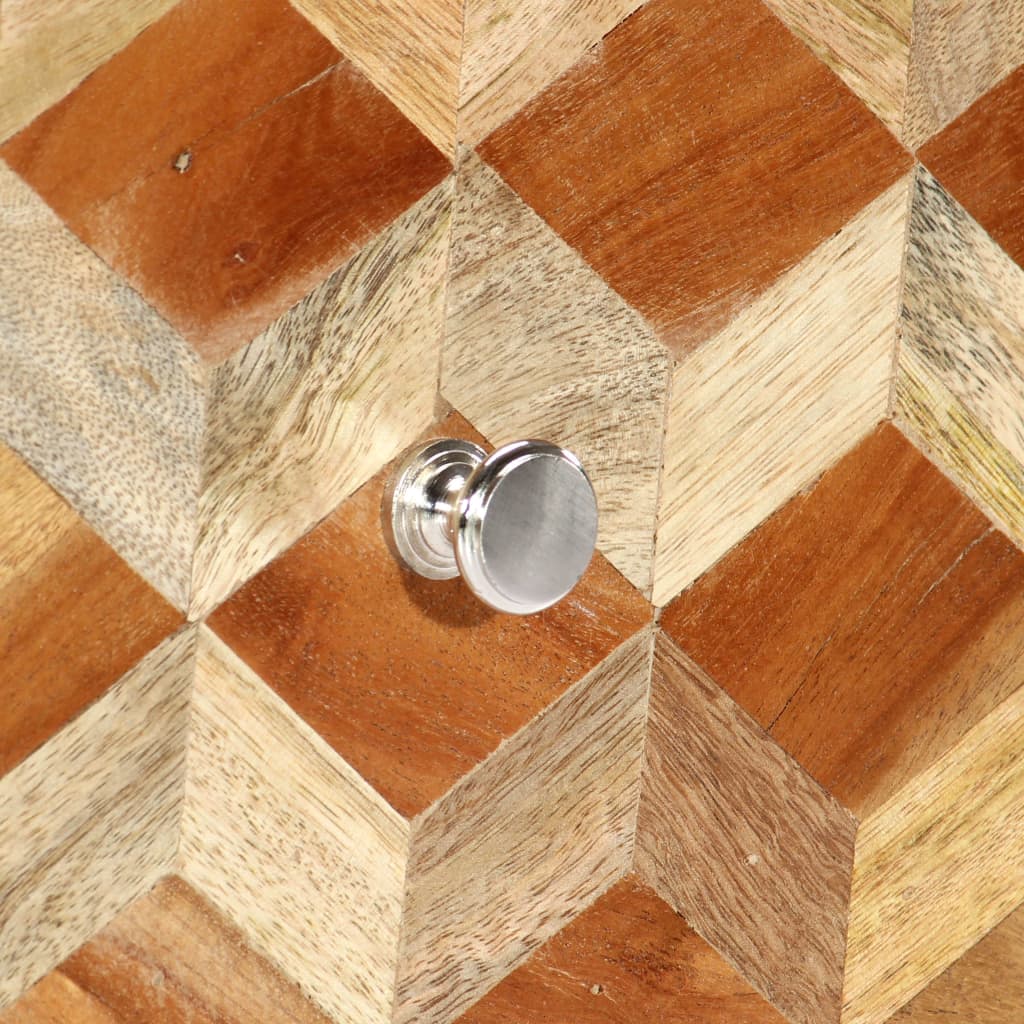 Table de chevet Gris 40x30x50 cm Bois de manguier massif - XIOS