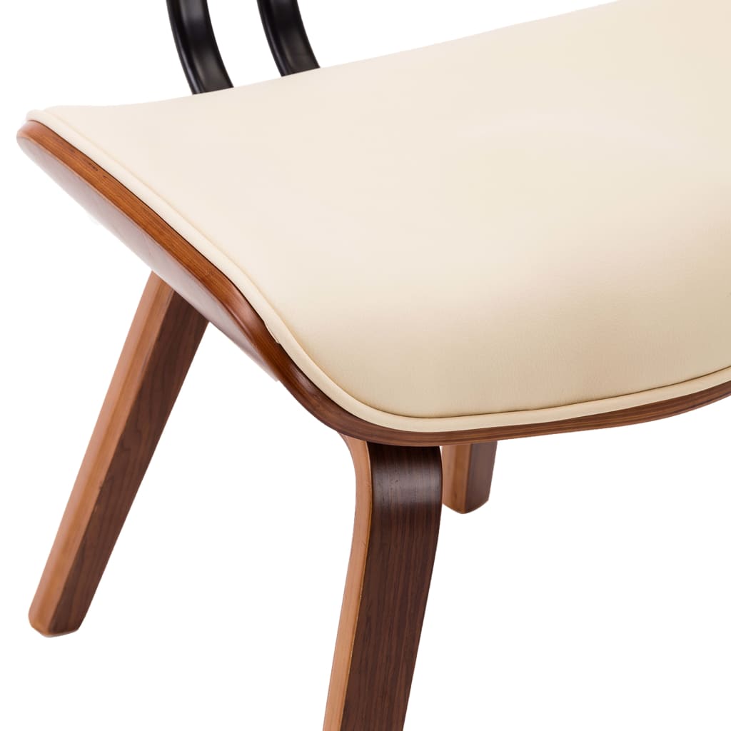 Chaises à manger lot de 2 crème bois courbé et similicuir - XIOS