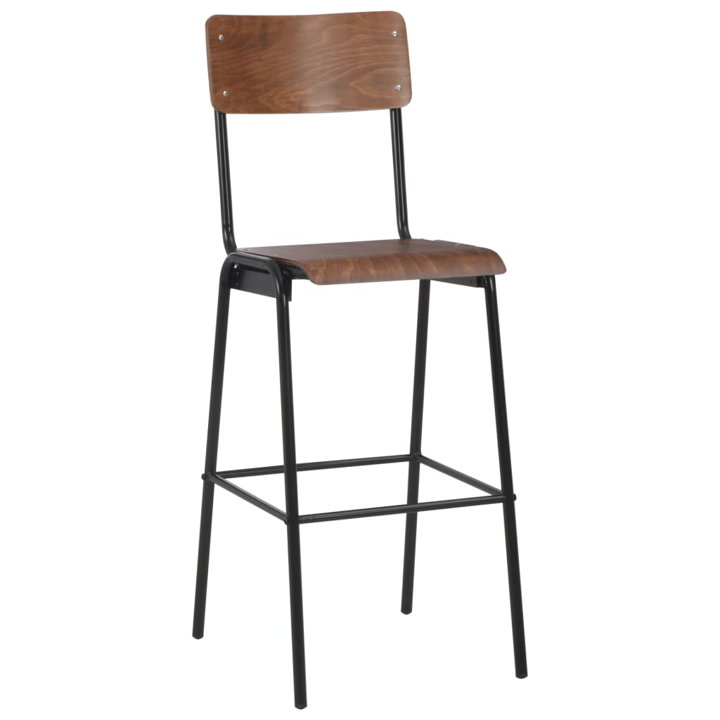 Mobilier de bar 3 pcs Acier Marron Noir - XIOS