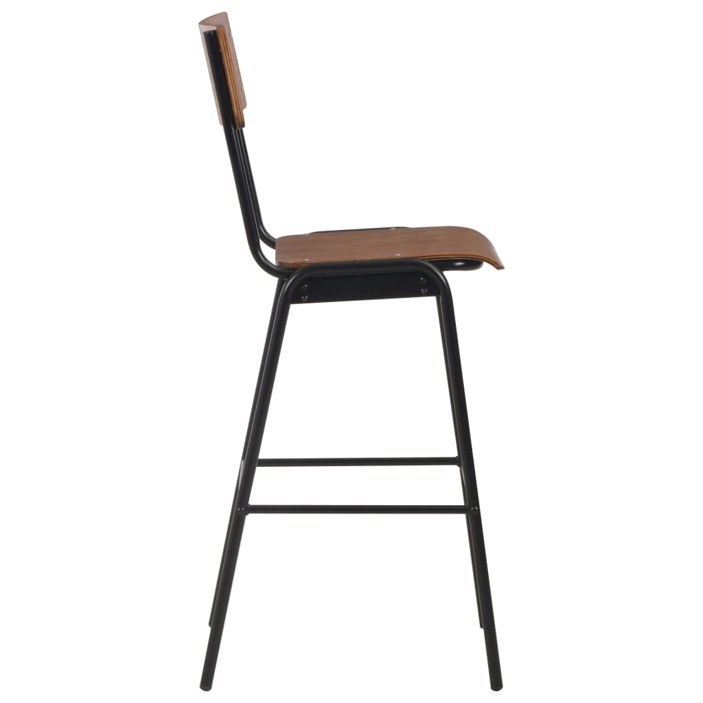 Mobilier de bar 3 pcs Acier Marron Noir - XIOS