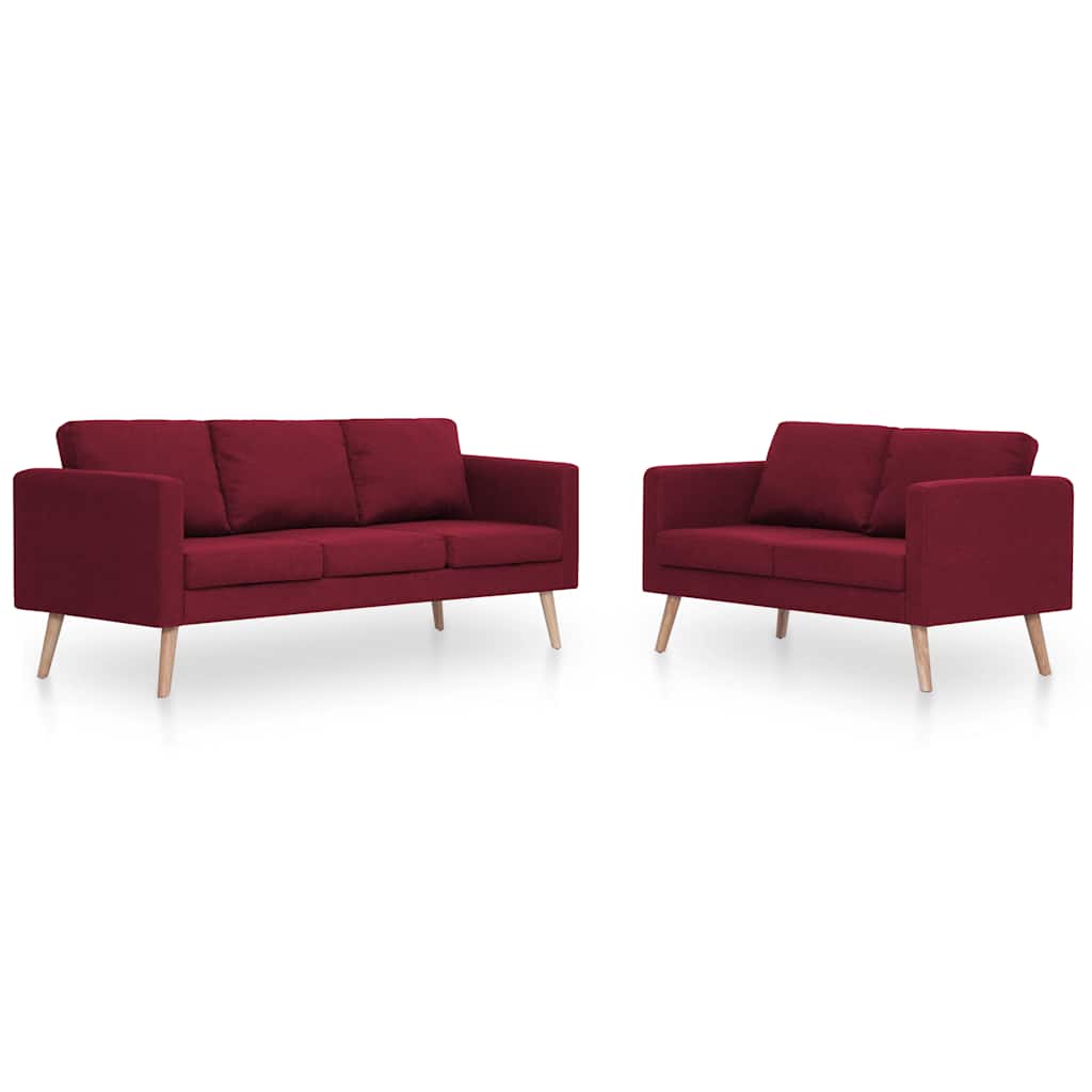 Ensemble de canapé 2 pcs Tissu Rouge bordeaux - XIOS