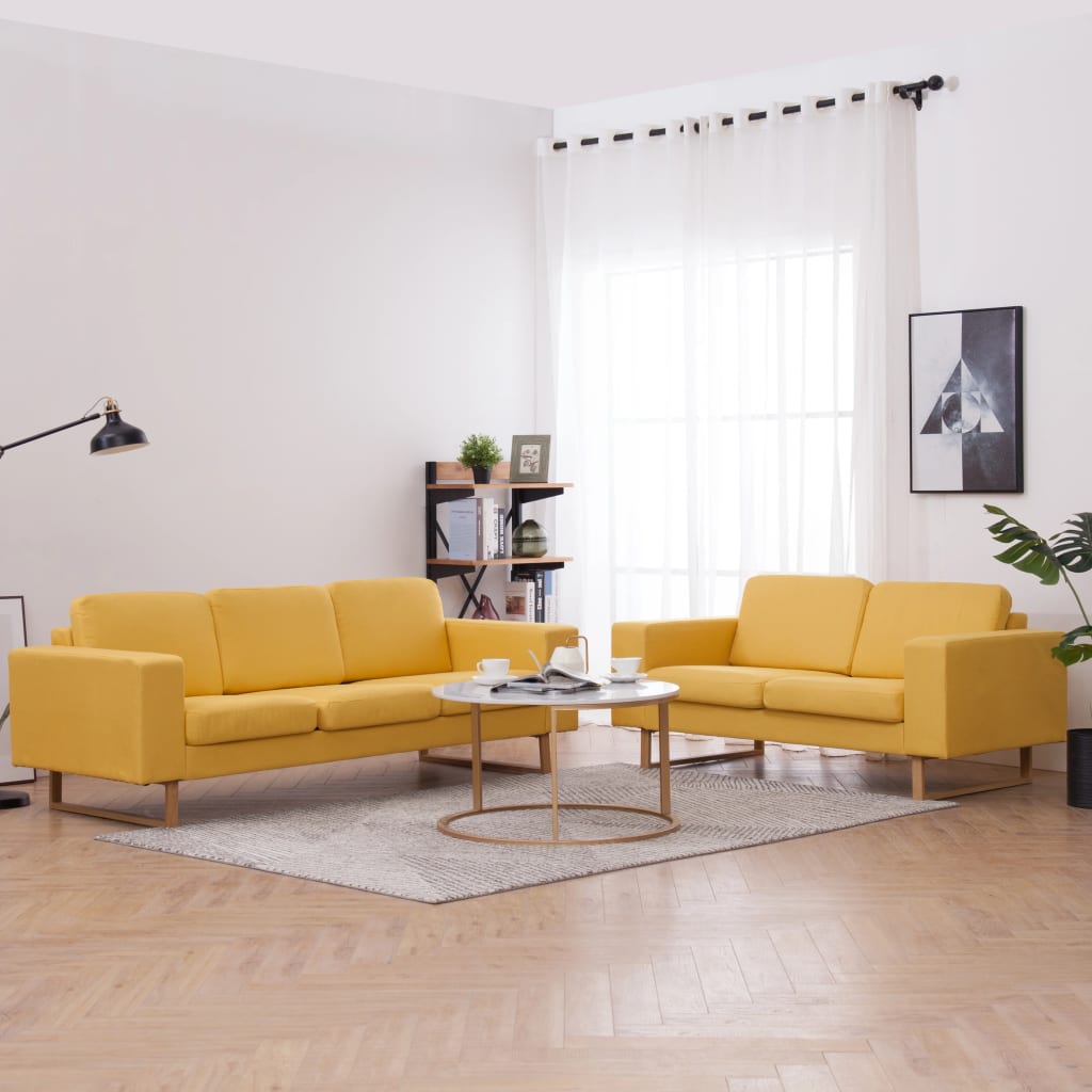 Ensemble de canapé 2 pcs tissu jaune - XIOS