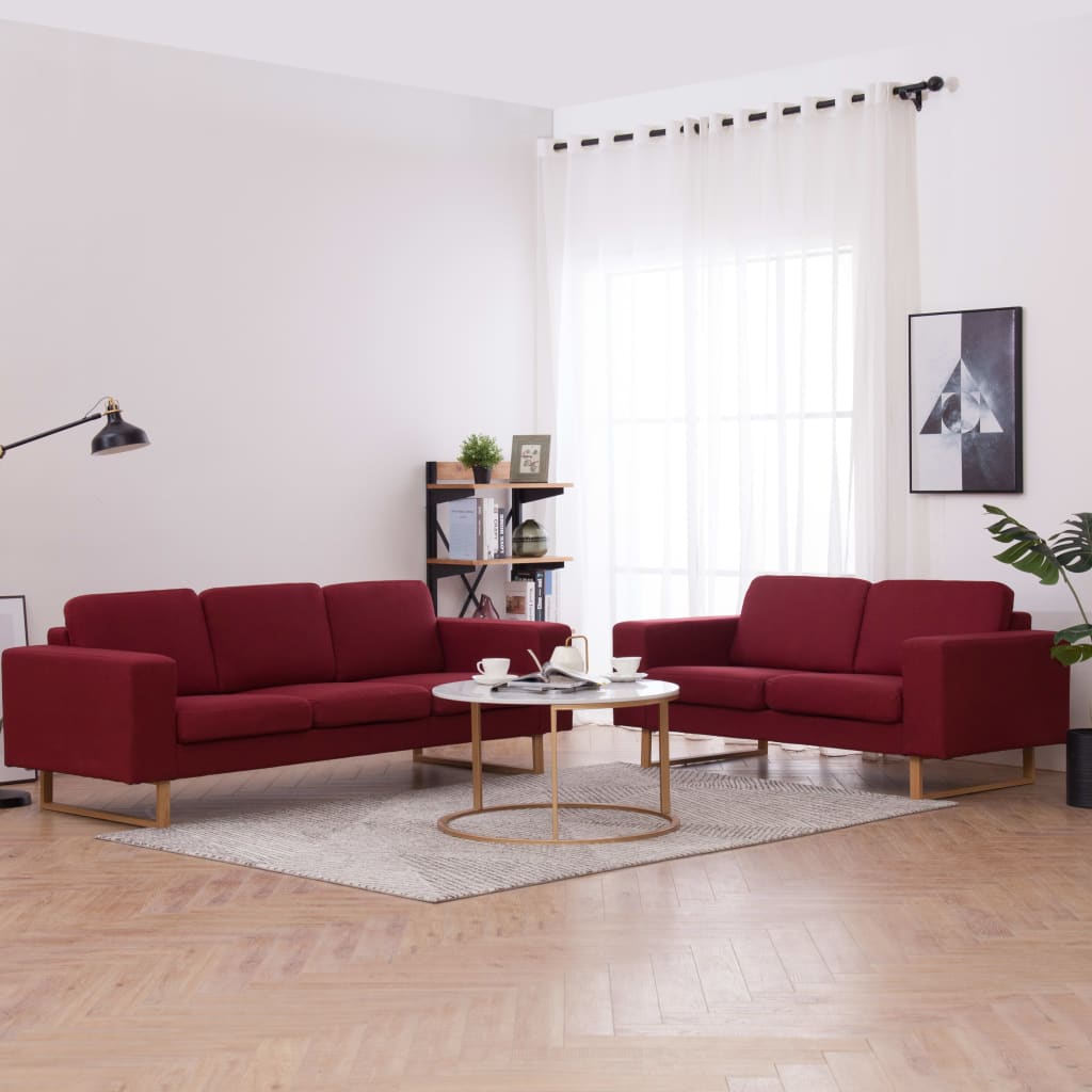 Ensemble de canapé 2 pcs Tissu Rouge bordeaux - XIOS