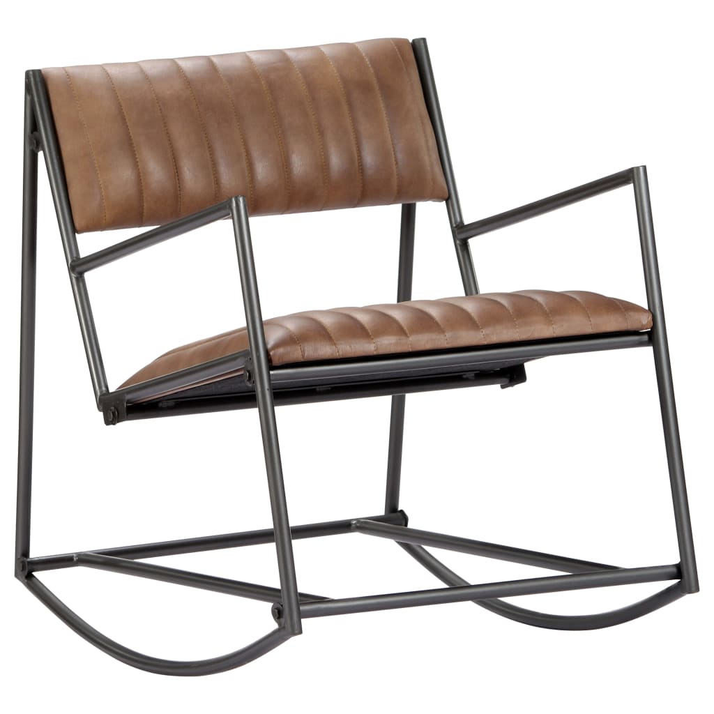 Chaise à bascule Marron clair Cuir véritable - XIOS