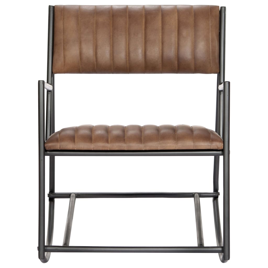 Chaise à bascule Marron clair Cuir véritable - XIOS