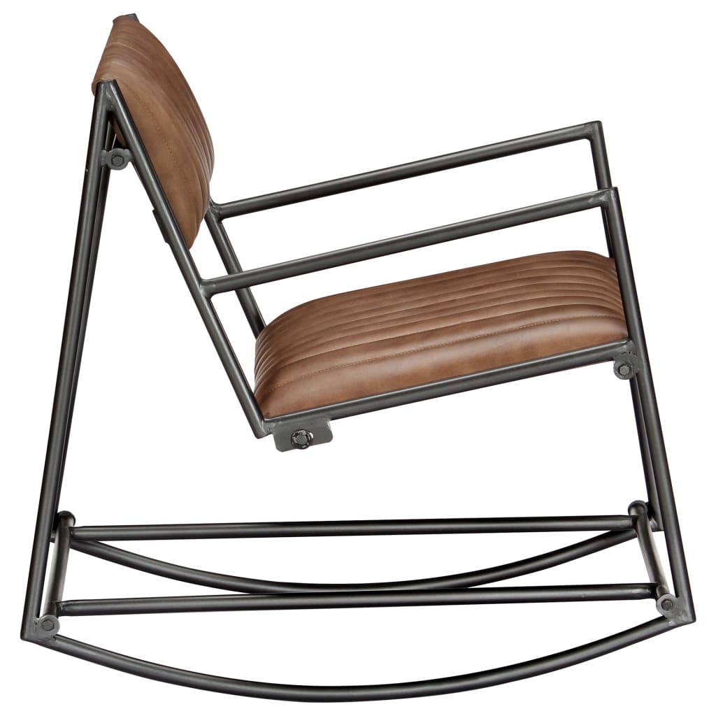 Chaise à bascule Marron clair Cuir véritable - XIOS