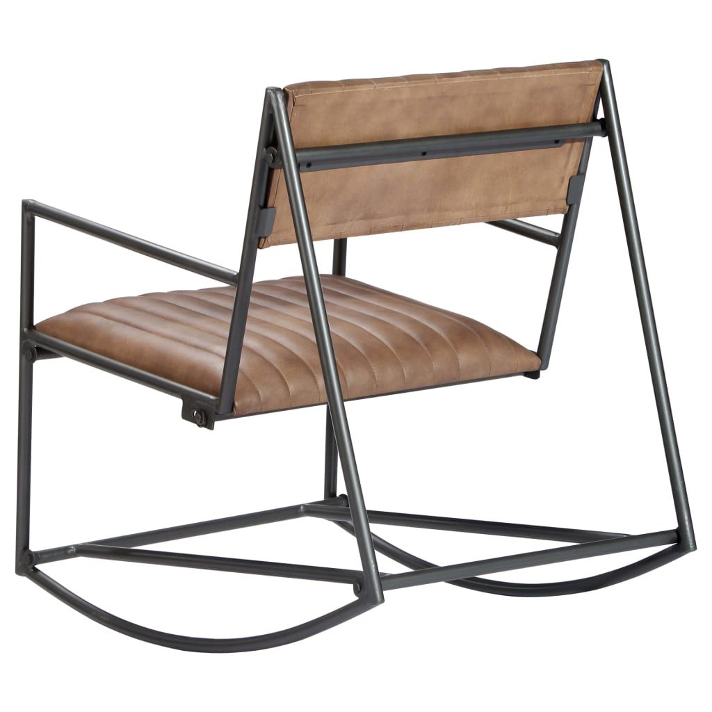 Chaise à bascule Marron clair Cuir véritable - XIOS