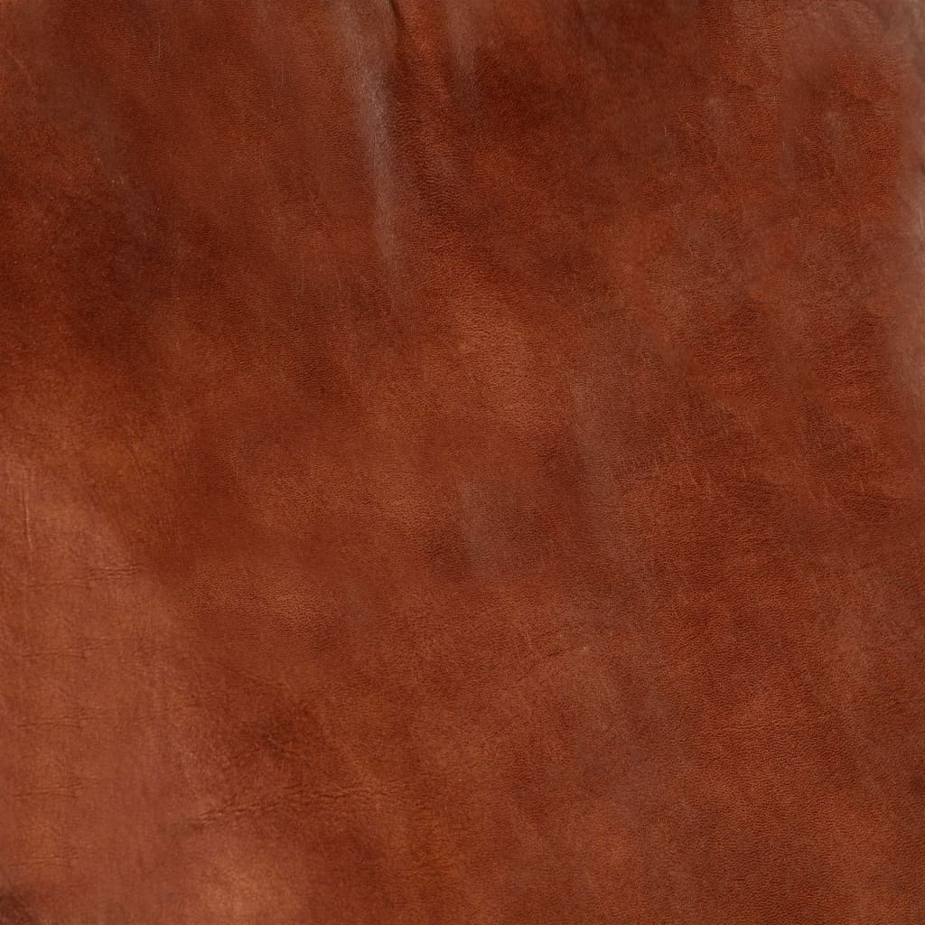 Chaise à bascule Marron Cuir véritable et manguier massif - XIOS