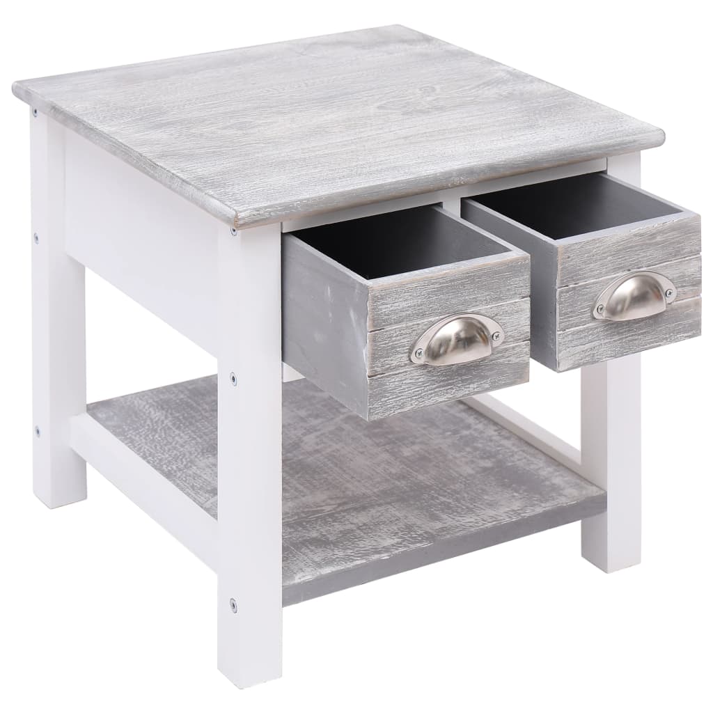 Table d'appoint Gris 40x40x40 cm Bois de Paulownia - XIOS