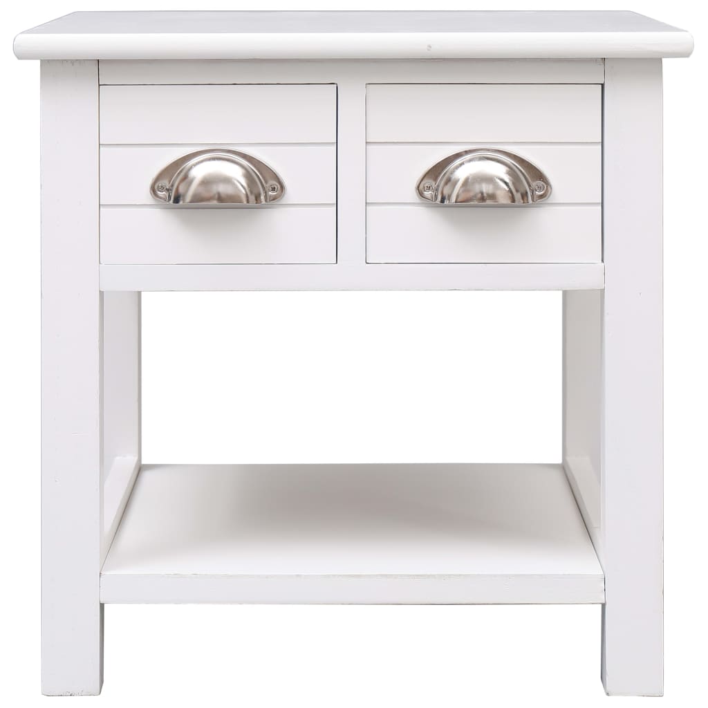 Table d'appoint Blanc 40x40x40 cm Bois de Paulownia - XIOS
