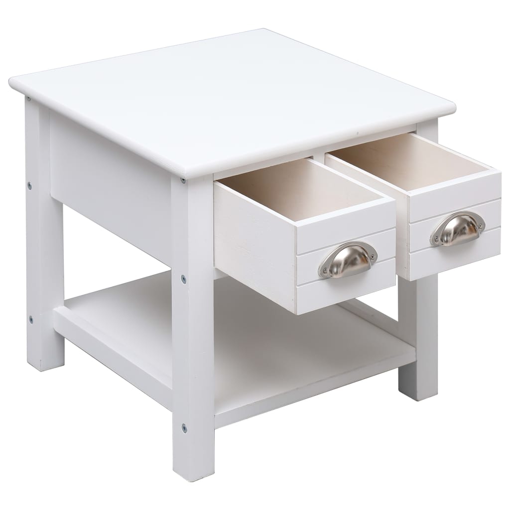 Table d'appoint Blanc 40x40x40 cm Bois de Paulownia - XIOS