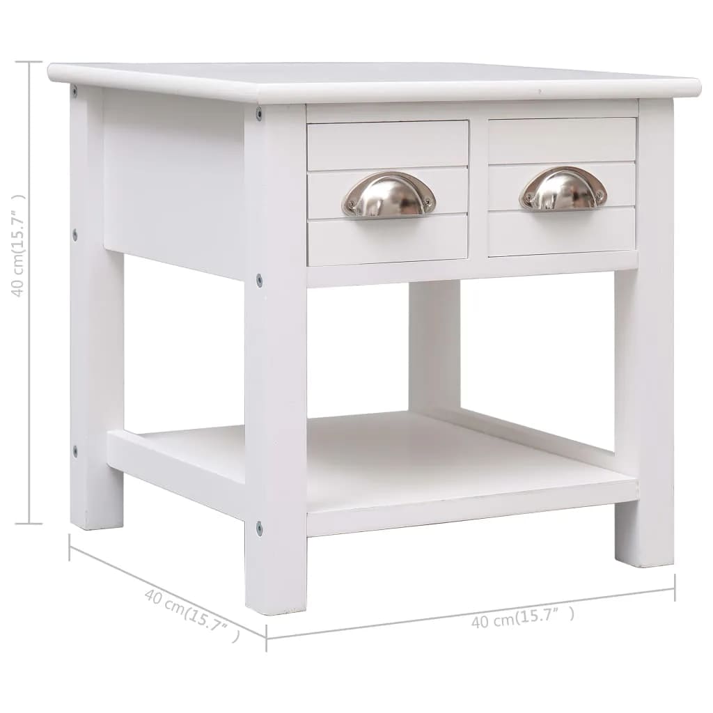 Table d'appoint Blanc 40x40x40 cm Bois de Paulownia - XIOS