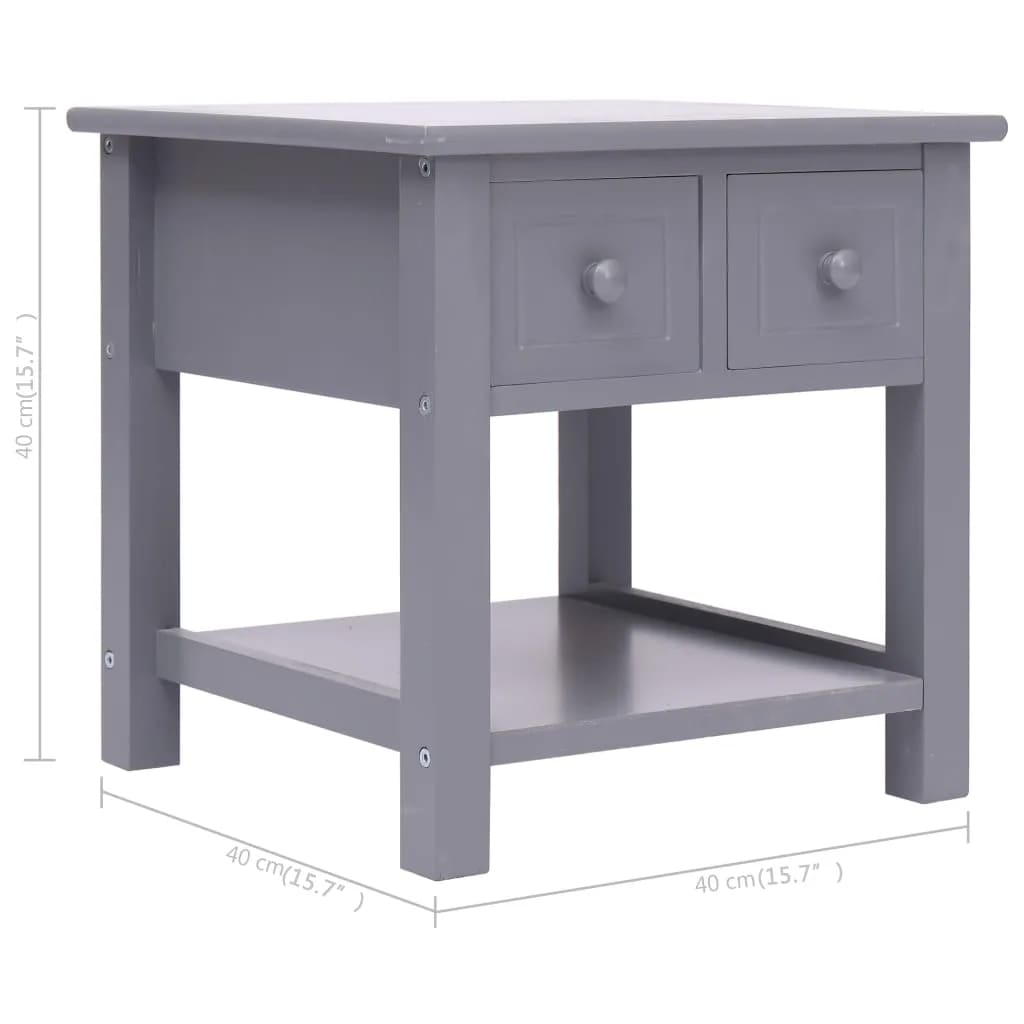 Table d'appoint Gris 40x40x40 cm Bois de Paulownia - XIOS