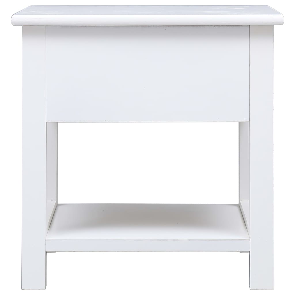 Table d'appoint Blanc 40x40x40 cm Bois de Paulownia - XIOS